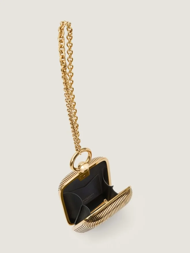 Micro Evening Clutch in Metal with Crystal Jewel Micro Evening Clutch in Metal with Crystal Jewel