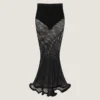Midi Kickback Skirt in Mesh