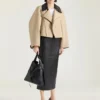 Midi Kickback Skirt in Nappa Leather