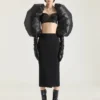 Midi Kickback Skirt in Wool