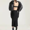Midi Kickback Skirt in Wool