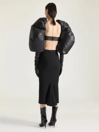 Midi Kickback Skirt in Wool