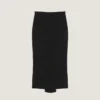 Midi Kickback Skirt in Wool