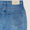 Midi Pants Skirt in Medium Blue Denim