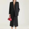 Midi Pants Skirt in Wool and Mohair