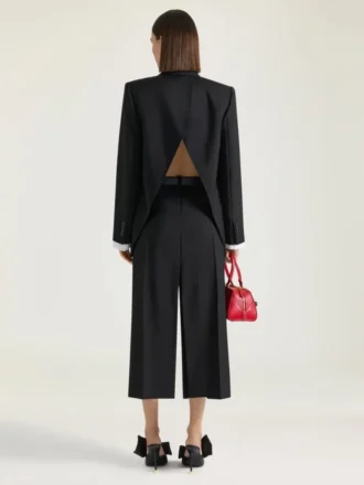 Midi Pants Skirt in Wool and Mohair