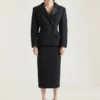 Midi Pencil Skirt in Wool