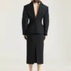 Midi Pencil Skirt in Wool