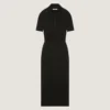 Midi Polo Dress in Second Skin Effect Knit