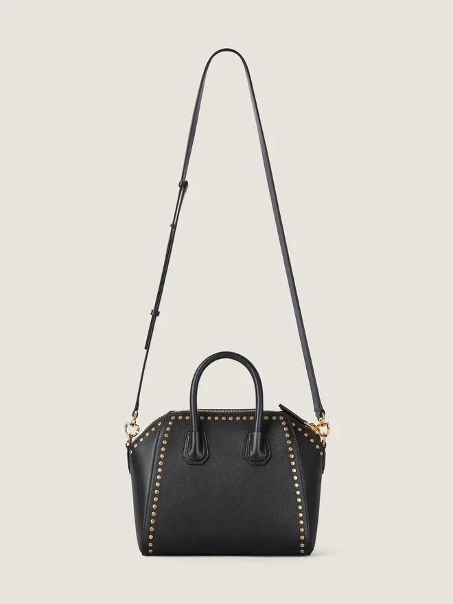 Mini Antigona Bag in Box Leather with Studs Detail Mini Antigona Bag in Box Leather with Studs Detail