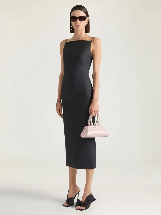 Sliced Midi Dress in Wool Sliced Midi Dress in Wool
