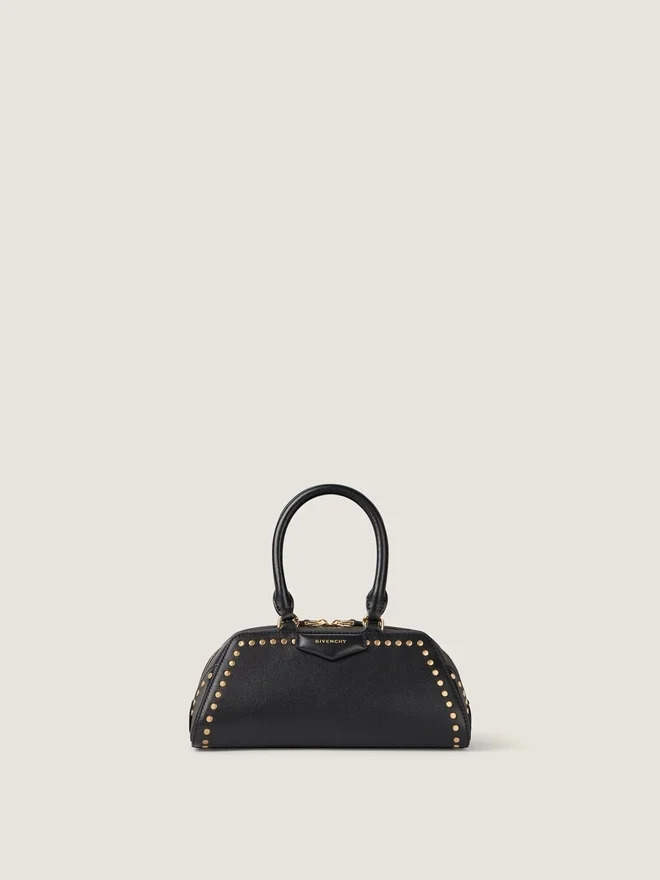 Mini Antigona East-West Bag in Box Leather with Studs Detail Mini Antigona East-West Bag in Box Leather with Studs Detail