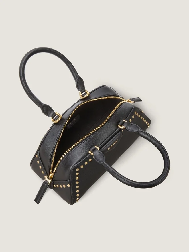 Mini Antigona East-West Bag in Box Leather with Studs Detail Mini Antigona East-West Bag in Box Leather with Studs Detail