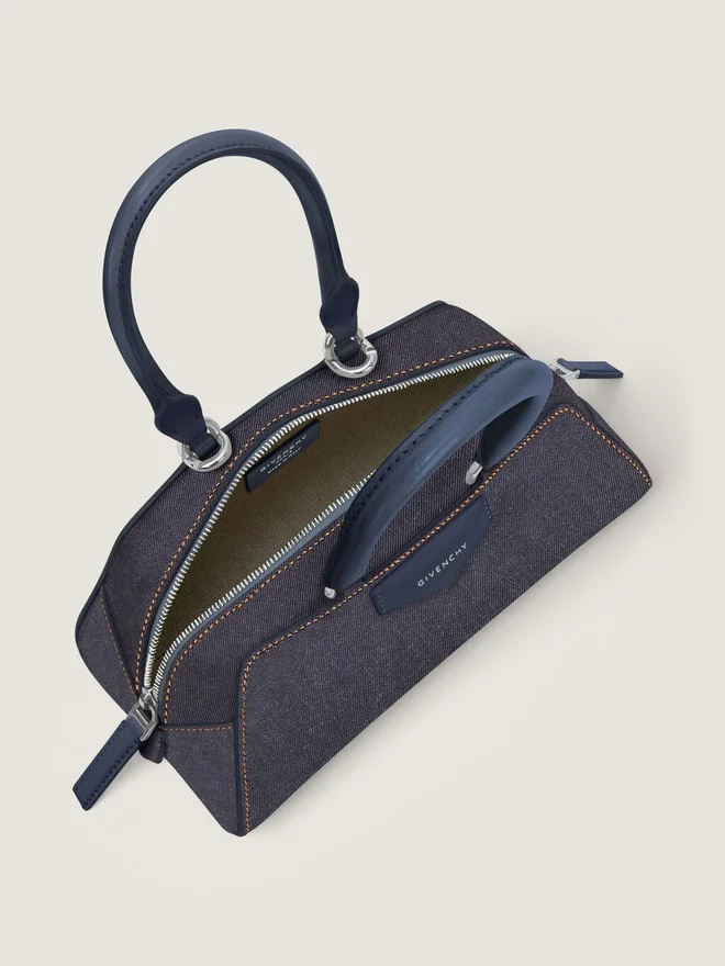 Mini Antigona East-West Bag in Denim Mini Antigona East-West Bag in Denim