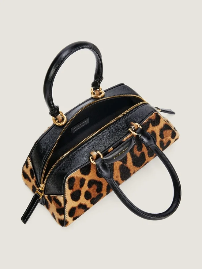 Mini Antigona East-West Bag in Leopard Pony Effect Leather Mini Antigona East-West Bag in Leopard Pony Effect Leather
