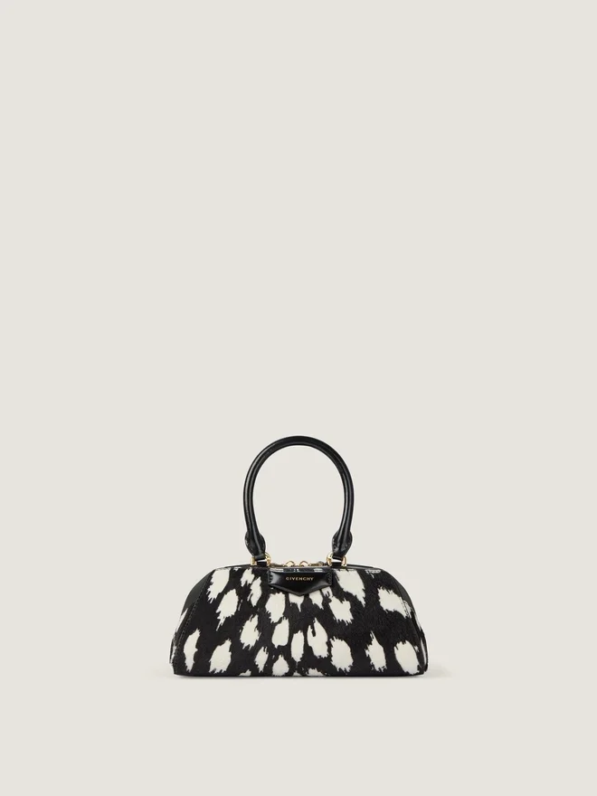 Mini Antigona East-West Bag in Pony Effect Leather with Animal Print Mini Antigona East-West Bag in Pony Effect Leather with Animal Print