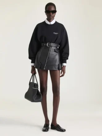 Sweatshirt in Fleece with Givenchy Stamp Print