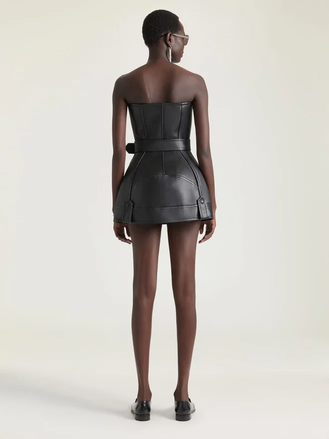 Mini Bustier Biker Dress in Leather Mini Bustier Biker Dress in Leather