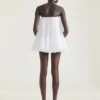 Mini Bustier Dress in Lace with Cape