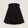Mini Bustier Dress in Lace with Cape