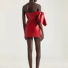 Mini Bustier Dress in Nappa Leather with Bow