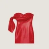 Mini Bustier Dress in Nappa Leather with Bow