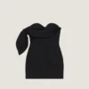 Mini Bustier Dress in Wool and Mohair with Bow