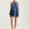 Mini Dress in Medium Blue Denim