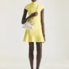 Mini Dress with Flared Skirt in Wool Viscose
