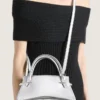 Mini Pinch Bag in Mirror Effect Leather