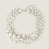Necklace in Metal, Pearls and Crystals