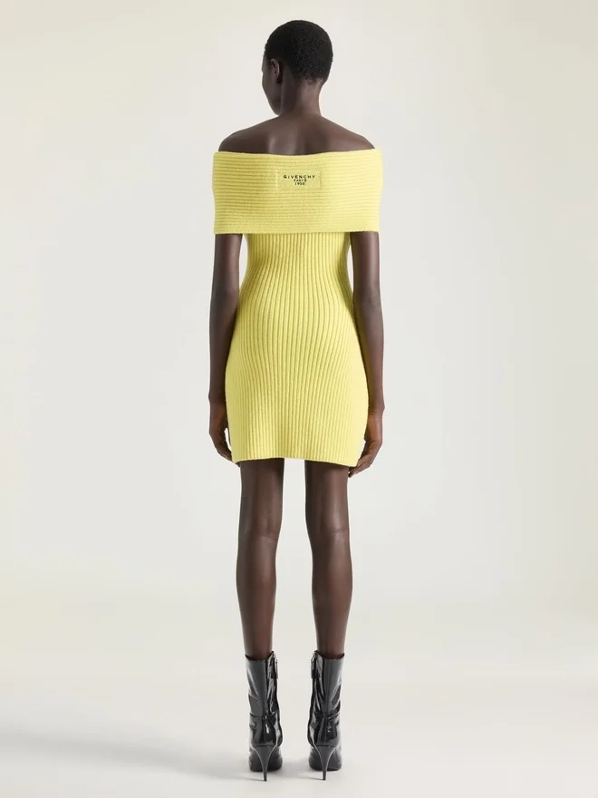Off-The-Shoulder Mini Dress in Wool Off-The-Shoulder Mini Dress in Wool