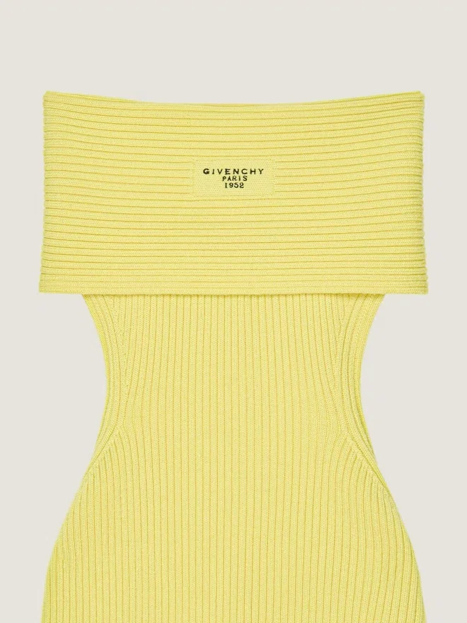 Off-The-Shoulder Mini Dress in Wool Off-The-Shoulder Mini Dress in Wool