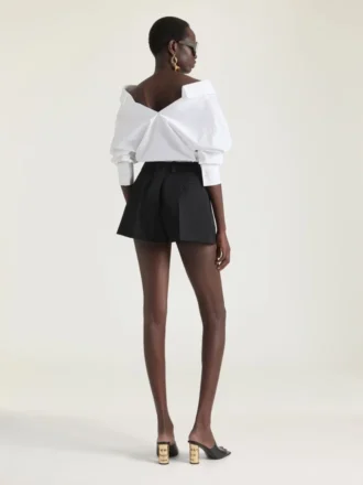 Slashed Shirt in Poplin