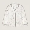 Pyjama Shirt in Silk with Floral Print