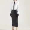 Midi Kickback Skirt in Nappa Leather