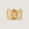 Sculptural Crystal Cuff in Metal and Crystals