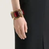 Sculptural Crystal Cuff in Metal and Crystals