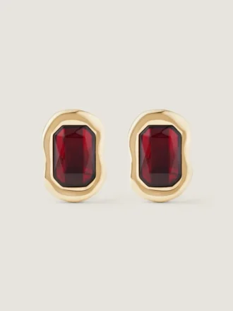 Sculptural Crystal Earrings in Metal and Crystals