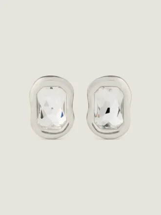 Sculptural Crystal Earrings in Metal and Crystals