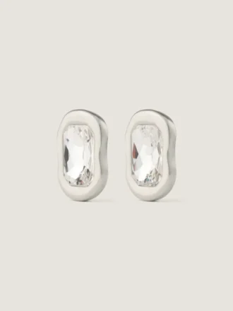 Sculptural Crystal Earrings in Metal and Crystals