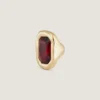 Sculptural Crystal Ring in Metal and Crystal