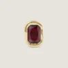 Sculptural Crystal Ring in Metal and Crystal