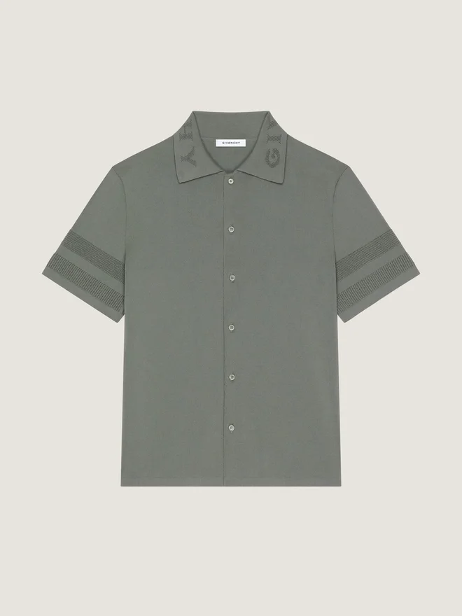 Shirt in Cotton Knit with Mesh Details Shirt in Cotton Knit with Mesh Details