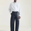Shirt in Cotton Poplin with Crystal Embroidery