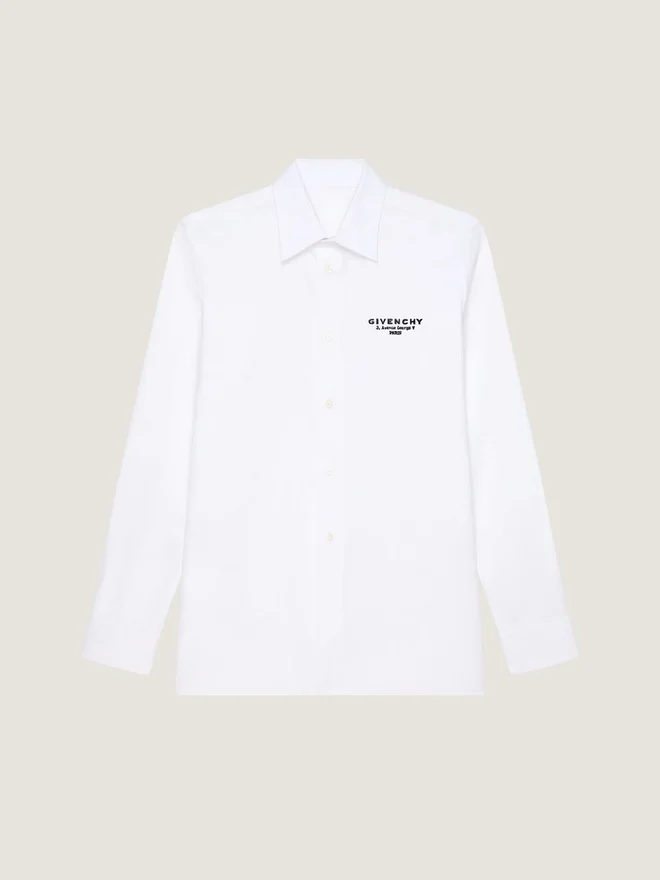 Shirt in Cotton Poplin with Givenchy Stamp Embroidery Shirt in Cotton Poplin with Givenchy Stamp Embroidery