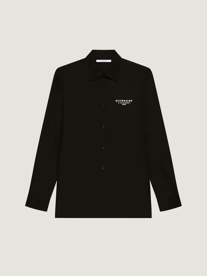 Shirt in Cotton Poplin with Givenchy Stamp Embroidery Shirt in Cotton Poplin with Givenchy Stamp Embroidery
