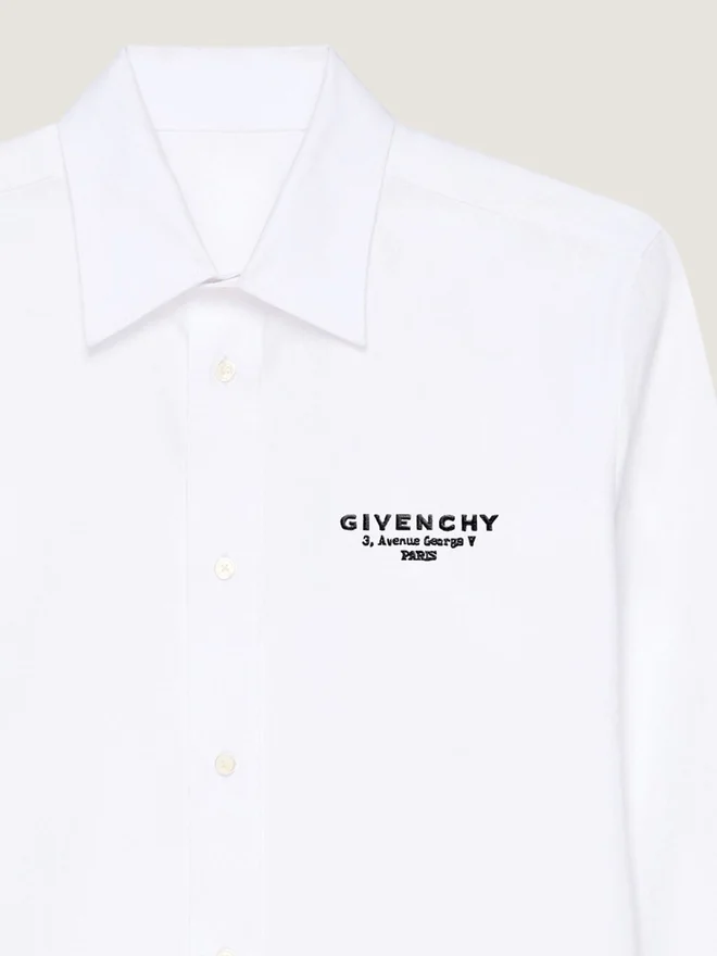 Shirt in Cotton Poplin with Givenchy Stamp Embroidery Shirt in Cotton Poplin with Givenchy Stamp Embroidery