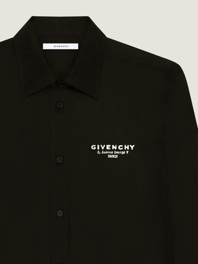 Shirt in Cotton Poplin with Givenchy Stamp Embroidery Shirt in Cotton Poplin with Givenchy Stamp Embroidery
