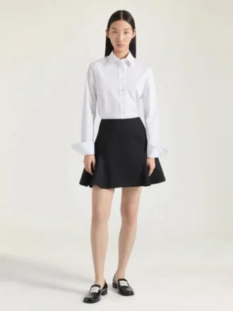 Shirt in Poplin with Givenchy Embroidery